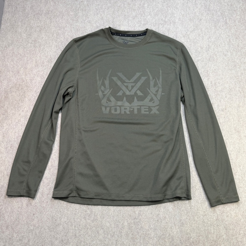 Vortex Long Sleeve Shirt Mens Size M Green Tactical Gorpcore Hunting Performance
